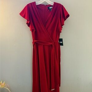 DKNY Women's Red Wrap Dress NWT